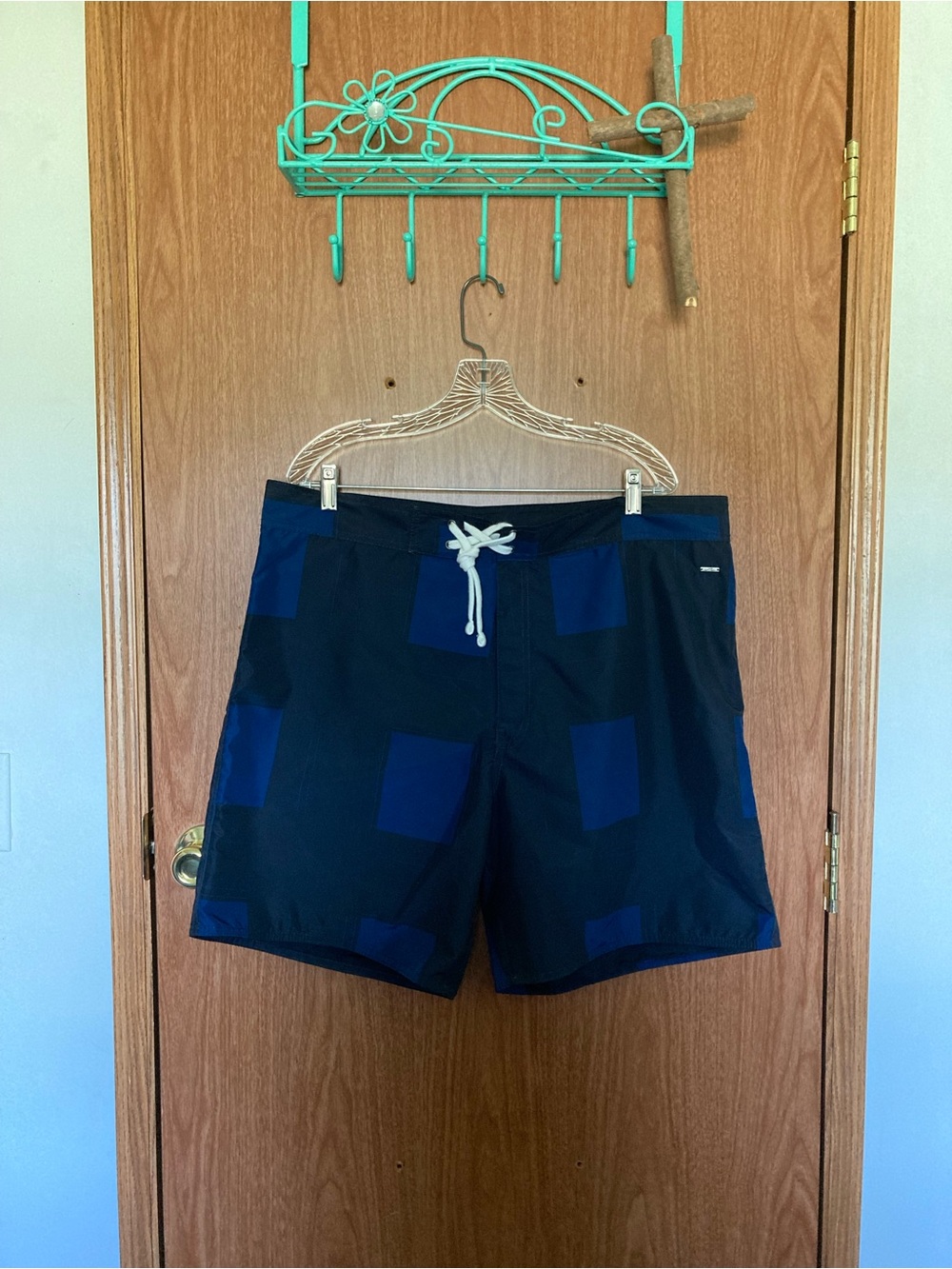 H&M Navy and Black Block Swim Shorts